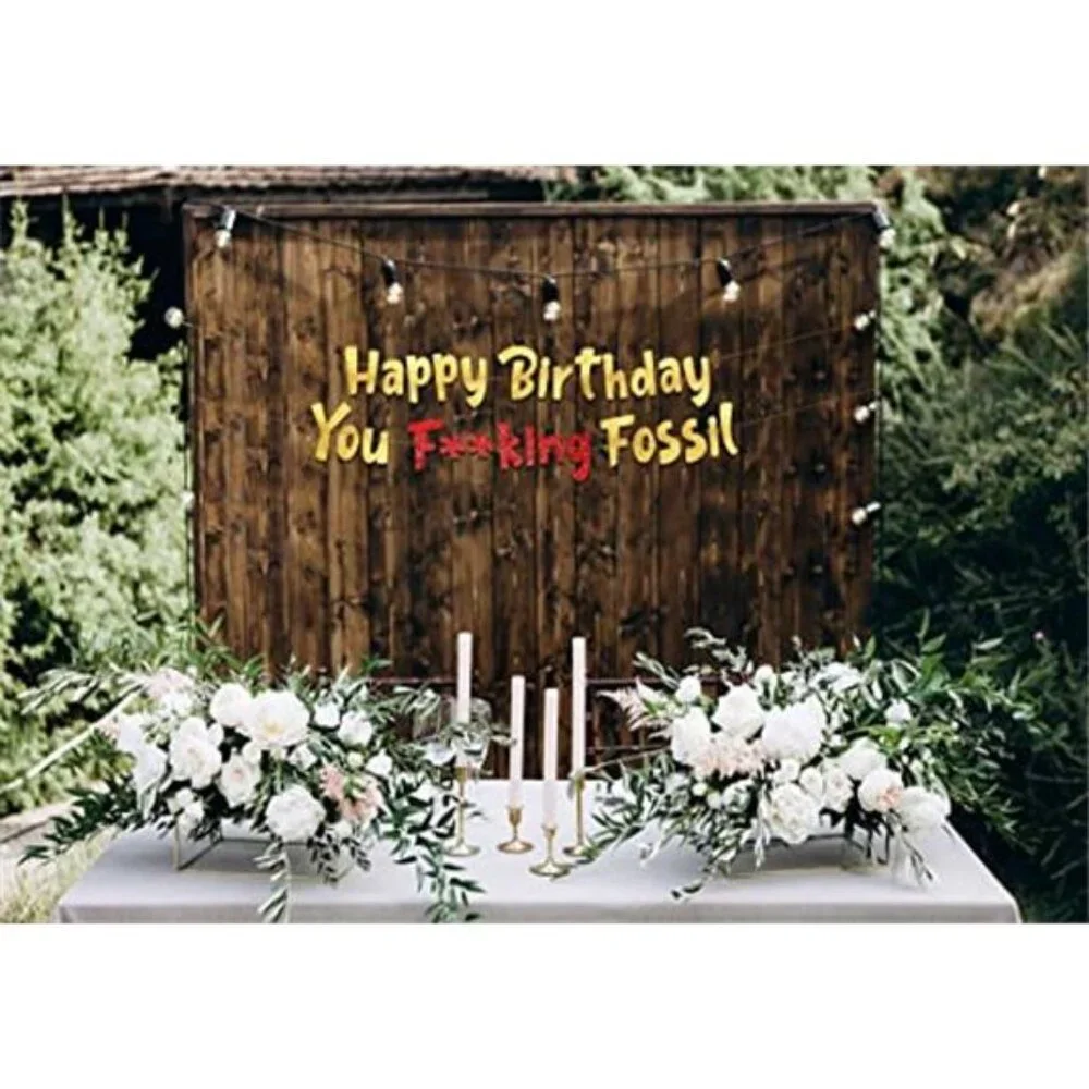 Funny 21st Birthday Banner Gold Glitter Pre Strung Party Decorations for Men Wom